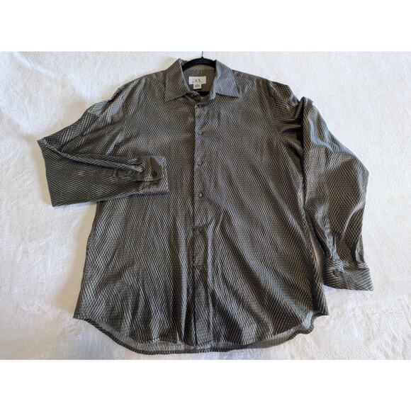 Armani Exchange AX Long Sleeve Mens Large Button Down Shirt Abstract Officewear‎ - Picture 11 of 11